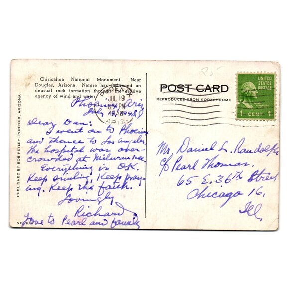 Chiricahua National Monument Rock Formations Vintage Postcard Arizona Roadside - Picture 2 of 2